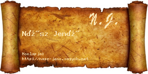Nász Jenő névjegykártya